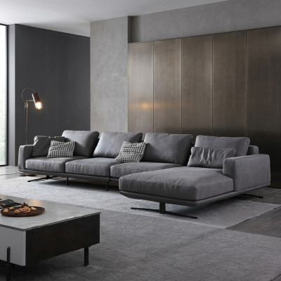Italienesch Stil Wunnzëmmer Living Miwwelen L Form Textil Eckbänk Setzers.