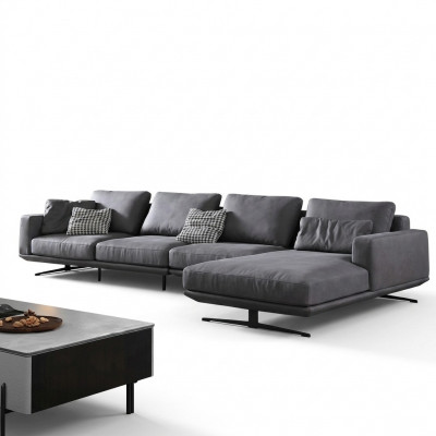 Italienesch Stil Wunnzëmmer Living Miwwelen L Form Textil Eckbänk Setzers.