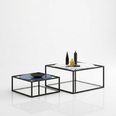 Doppel Set 2x Salontisch Beistelltisch Kaffisdësch Design Wunnzëmmerdësch