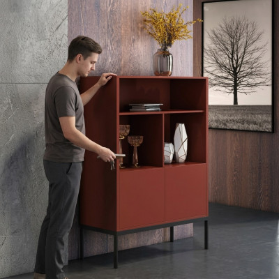 Italienesch Kommode Stil Miwwelen Héich Designer Schaf Schiefen Orange
