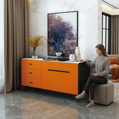 Italienesch Stil Miwwelen Héich Kommode Designer Schaf Schief Orange