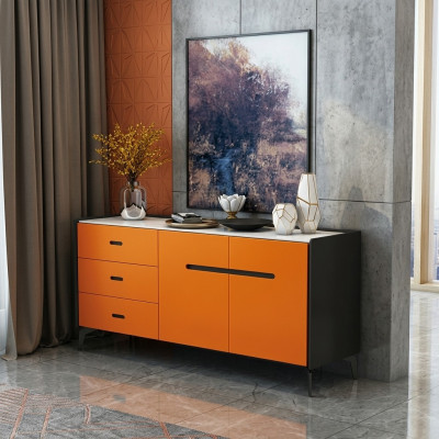 Italienesch Stil Miwwelen Héich Kommode Designer Schaf Schief Orange