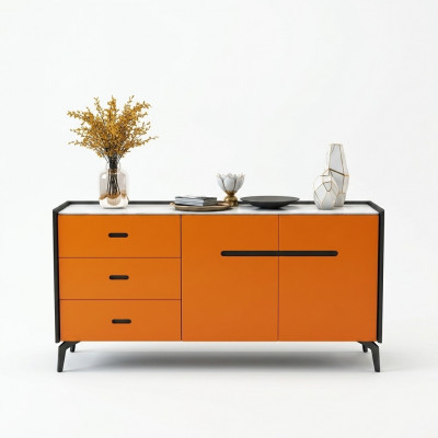 Italienesch Stil Miwwelen Héich Kommode Designer Schaf Schief Orange