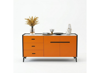 Italienesch Stil Miwwelen Héich Kommode Designer Schaf Schief Orange