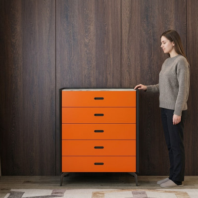 Italienesch Stil Miwwel Héich Kommode Schaf Designer Schränner Orange