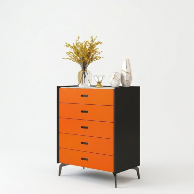 Italienesch Stil Miwwel Héich Kommode Schaf Designer Schränner Orange