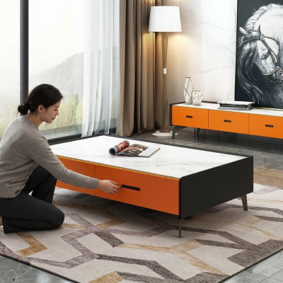 Italienesch Stil Miwwelen Couchtisch Glas Dëscher Designer Dësch Wunnzëmmer