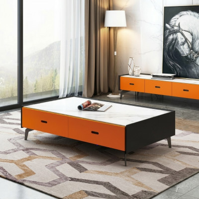 Italienesch Stil Miwwelen Couchtisch Glas Dëscher Designer Dësch Wunnzëmmer