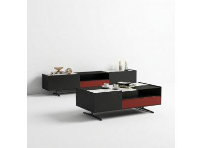 Italienesch Designer Miwwelen 3-Deel Set Kommode + Couchtisch + RTV
