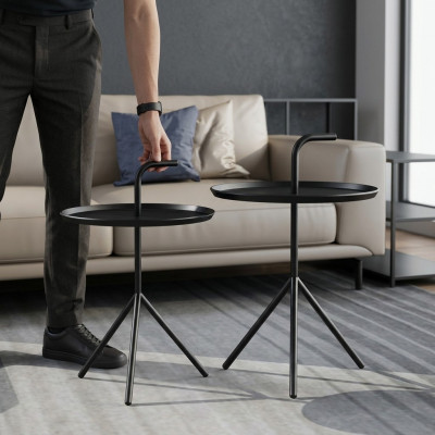 Set aus 2x Couchtisch Dekor Kaffisdësch Niewendësch Designer Wunnzëmmersdësch