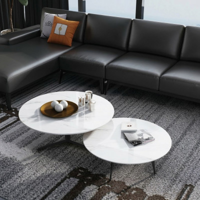 Ronnen Set 2x Couchtisch Kaffisdësch Bäizësch Deko Designer Wunnzëmmer