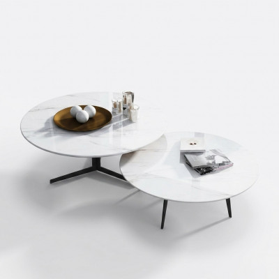 Ronnen Set 2x Couchtisch Kaffisdësch Bäizësch Deko Designer Wunnzëmmer