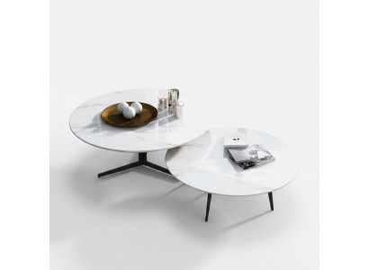Ronnen Set 2x Couchtisch Kaffisdësch Bäizësch Deko Designer Wunnzëmmer