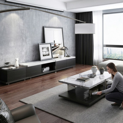 Marmorsofa Dësch Kaffisdësch Bäidëscht Design Dësch Wunnzëmmertësch
