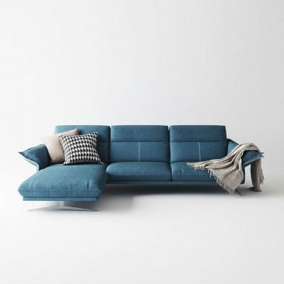 Stoff L-Form Canapé Wunnlandschaft Eckcouch Garnitur Modernen Design Bloe Canapé Nei
