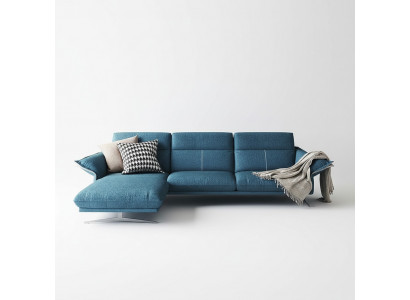 Stoff L-Form Canapé Wunnlandschaft Eckcouch Garnitur Modernen Design Bloe Canapé Nei