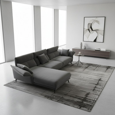 Sofa Stoff L-Form Canapé Wunnlandschaft Ecksofa Garnitur Modernen Design Canapéen