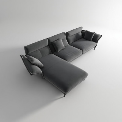 Sofa Stoff L-Form Canapé Wunnlandschaft Ecksofa Garnitur Modernen Design Canapéen