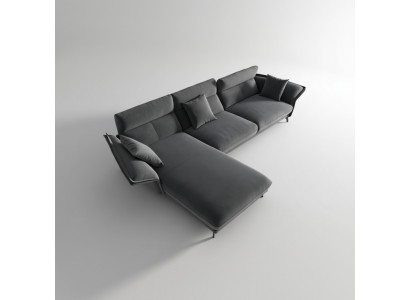 Sofa Stoff L-Form Canapé Wunnlandschaft Ecksofa Garnitur Modernen Design Canapéen