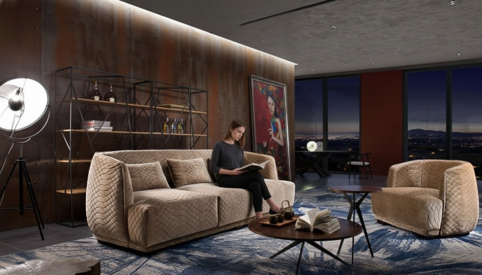 Designer Sofa Sofagarnitur 3+1 Sëtzerg Couch Polster Garnitur Italienesch Miwwelen