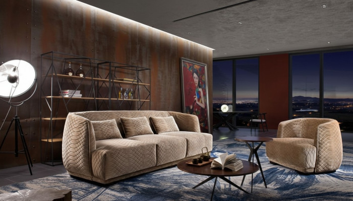 Designer Sofa Sofagarnitur 3+1 Sëtzerg Couch Polster Garnitur Italienesch Miwwelen