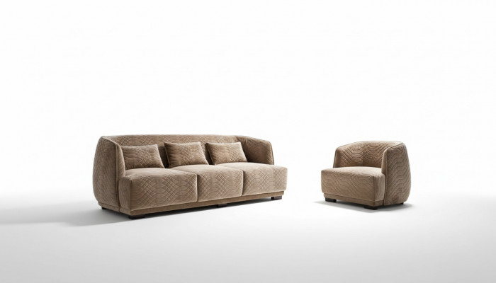 Designer Sofa Sofagarnitur 3+1 Sëtzerg Couch Polster Garnitur Italienesch Miwwelen