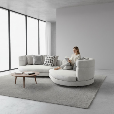 Ronn grouss XXL Sofa 4-Sëtzer Luxus Italien Design Ronn Canapé Luxus Polstersofaen