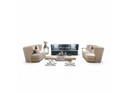 Italienesch Stil Sofagarnitur Sofa Canapé Komplett Set 3+2+2 Sëtzer Garnituren