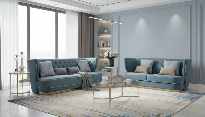 Design Luxus Couch 3-Sëtzer Polster Sofa - Italiene Stil Wunnzëmmer Miwwelen