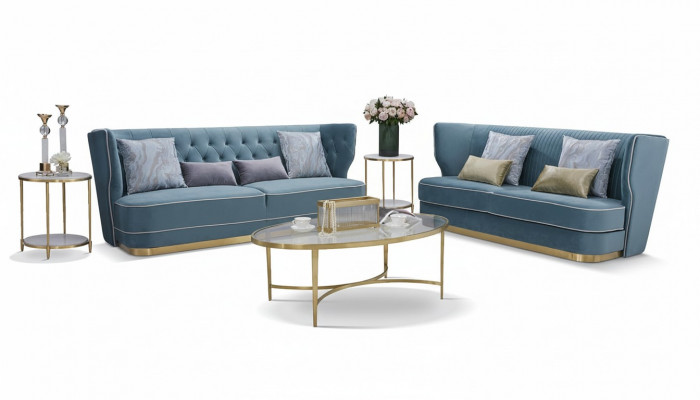 Design Luxus Couch 3-Sëtzer Polster Sofa - Italiene Stil Wunnzëmmer Miwwelen