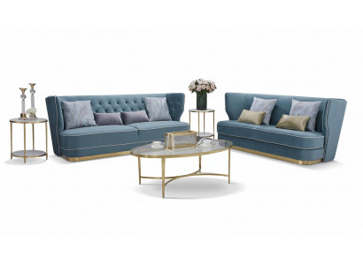 Design Luxus Couch 3-Sëtzer Polster Sofa - Italiene Stil Wunnzëmmer Miwwelen