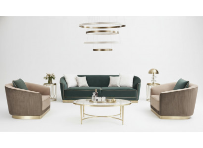 Designer Sofa Sofaensemble 3+1+1 Sëtz Couch Polster Garnitur Nei