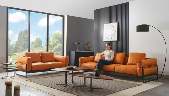 Designer Sofa Sofasgarnitur 3+2 Sëtzer Canapé Polster Garnitur Italienesch Miwwelen