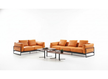 Designer Sofa Sofasgarnitur 3+2 Sëtzer Canapé Polster Garnitur Italienesch Miwwelen