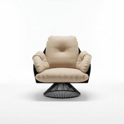 Sessel Club Lounge Design Lehn Stull Polstersofa 1 Sëtzer Fernseh Lieder Dréiend