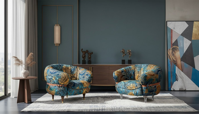 Sëtz Club Lounge Designer Fernsehsëtzfauteuil Stull Still Polster Sëtzmiwwel Textil