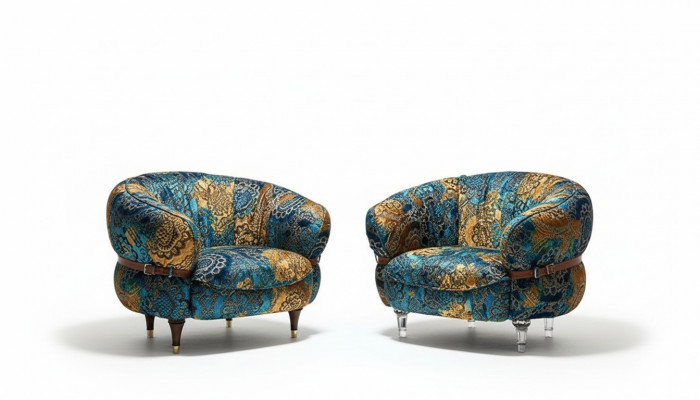 Sëtz Club Lounge Designer Fernsehsëtzfauteuil Stull Still Polster Sëtzmiwwel Textil