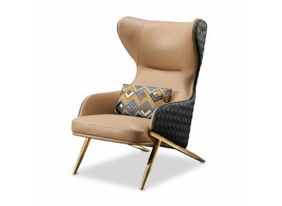 Relax-Canapé Ledersessel Lounge Club Këssen Design Couch Sofa Sëtzer Luxus Beige Nei