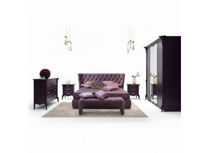 Schlofkummer Set Garnitur Bett 2x Nuetsdëscher Hocker 3tlg. Chesterfield Komplett