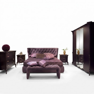 Schlofkummer Italienesch Miwwelen Set Luxus Chesterfield 6tlg. Massivholz