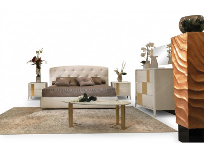 Italienesch Stil Miwwelen 4-tlg. Set Bett + 2x Nuetsdësch + Kommode Schlofzëmmer