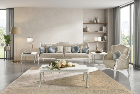 Barock Rokoko Sofagarnitur 3+2 Sitzsätz Set Canapéë Polster Couchë Textil Canapé Nei