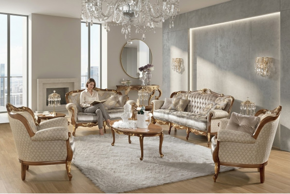 Klassesche Salontësch Italienesch Stol Miwwelen Wunnzëmmer Couch Sofa Dësch Nei