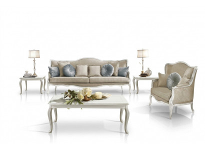 Italienesch Miwwelen 3-Sëtzer Klassesch Barock Rokoko Kutsch Textil Stoff Couch Nei