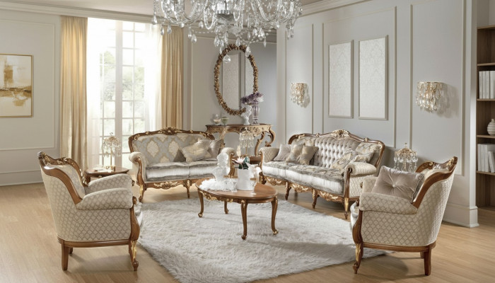 Canapé Barock Rokoko Klassesch Drësëtzeger 3 Sëtz Couch Polster Canapéen Couchen