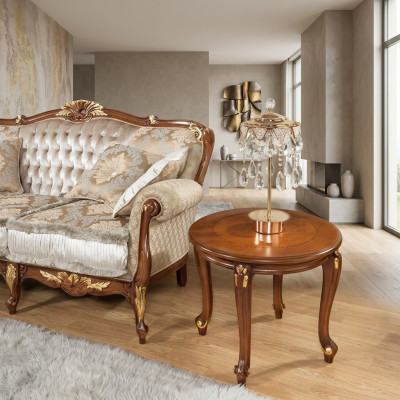 Stäipdësch, Ronndësch, Canapé-Dësch, Sofa-Dësch, Wunnzëmmer, Ronndesigner-Dëscher