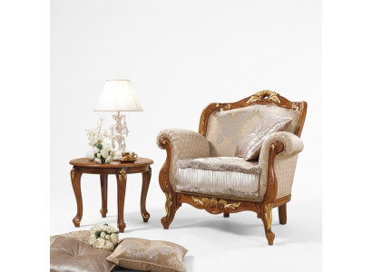 Textil Fotell 1-Sëtz Sofa Polster Sofas Design Luxus Klassesch Barock Rokoko