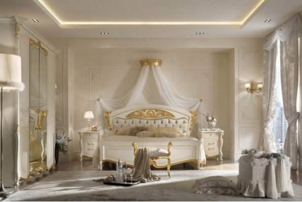 Italienesch Schlofkummer Miwwelen Luxus Designer Bett Duebel Better Gold