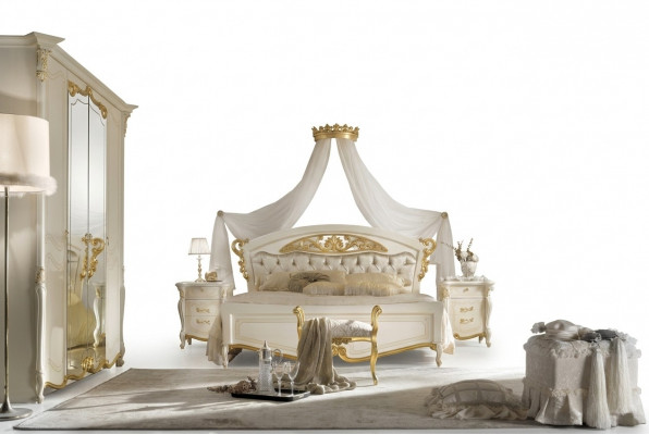 Italienesch Schlofkummer Miwwelen Luxus Designer Bett Duebel Better Gold