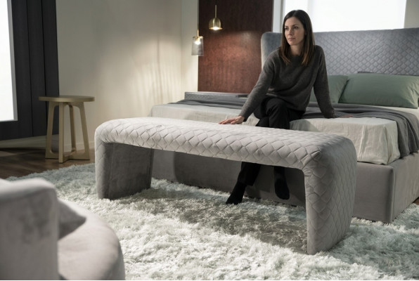 Hocker Pouf Sofa Këssen Niewenaustellhocker Féisshocker Ottoman Miwwelhocker Stoff